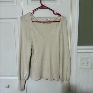 Cream V neck sweater